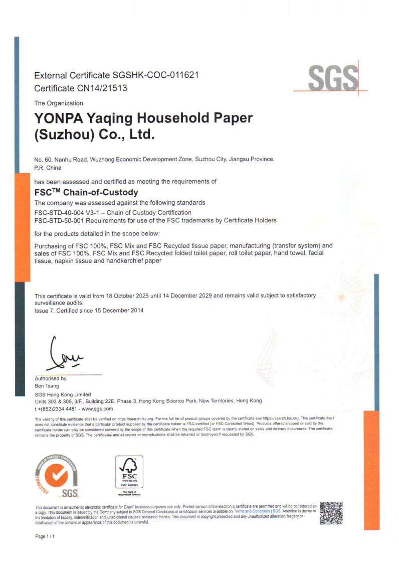 FSC certificate by 2029